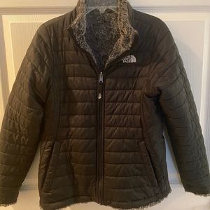 TheNorthFace, Fur/Reversible coat. Girls sz L